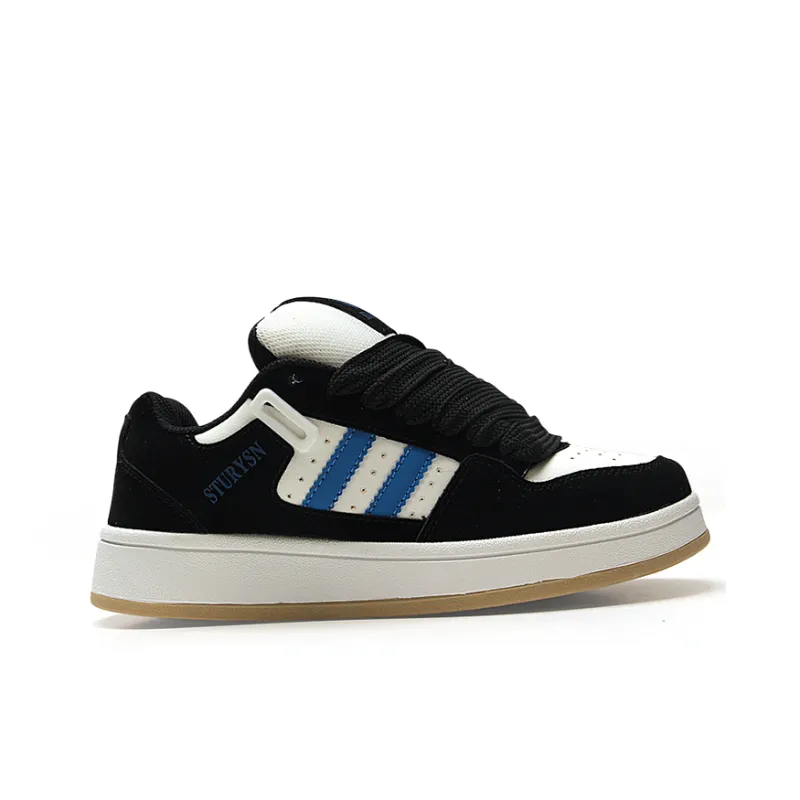 STUR YSN Wear resistant And Lightweight Low Top Skateboard Shoes Women's Black Royal Blue-2