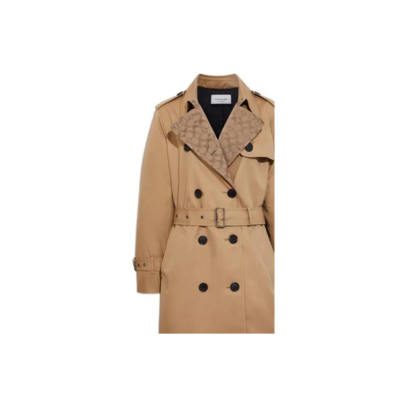COACH FW22 Trench Coat Women's Khaki-5