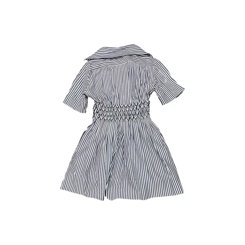 CHANEL Short-Sleeved Dresses Women's Blue-1