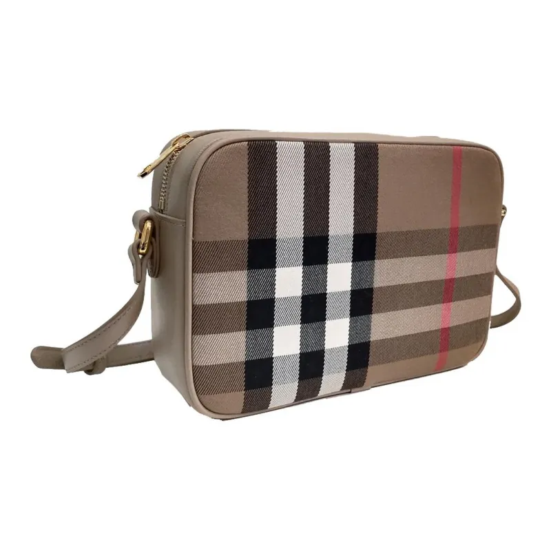 Burberry Cow Leather Shoulder Bag, Crossbody Bag Unisex Khaki-1