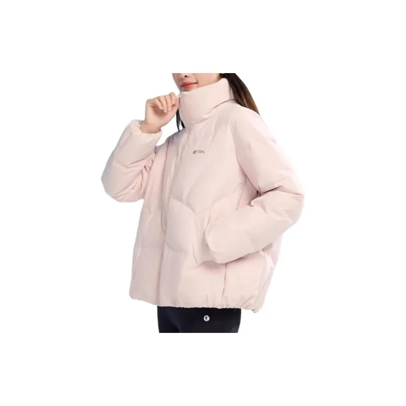 QIAODAN Variety Training Collection Down Jacket Women's White Peach Pink-2
