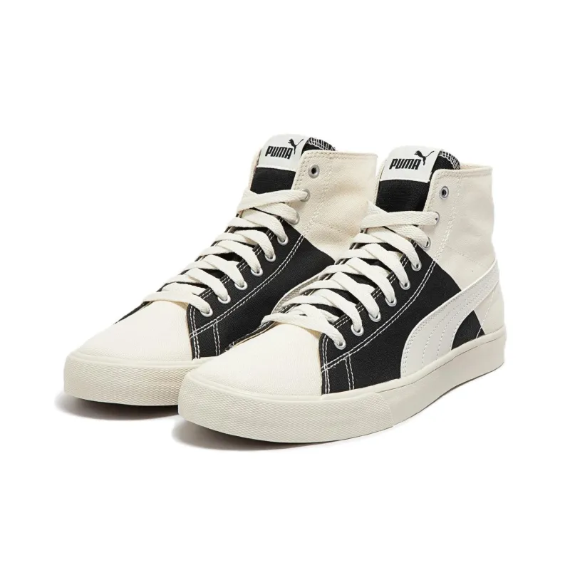 PUMA Bari Durable Breathable Mid Top Canvas Shoes Unisex White Black-2