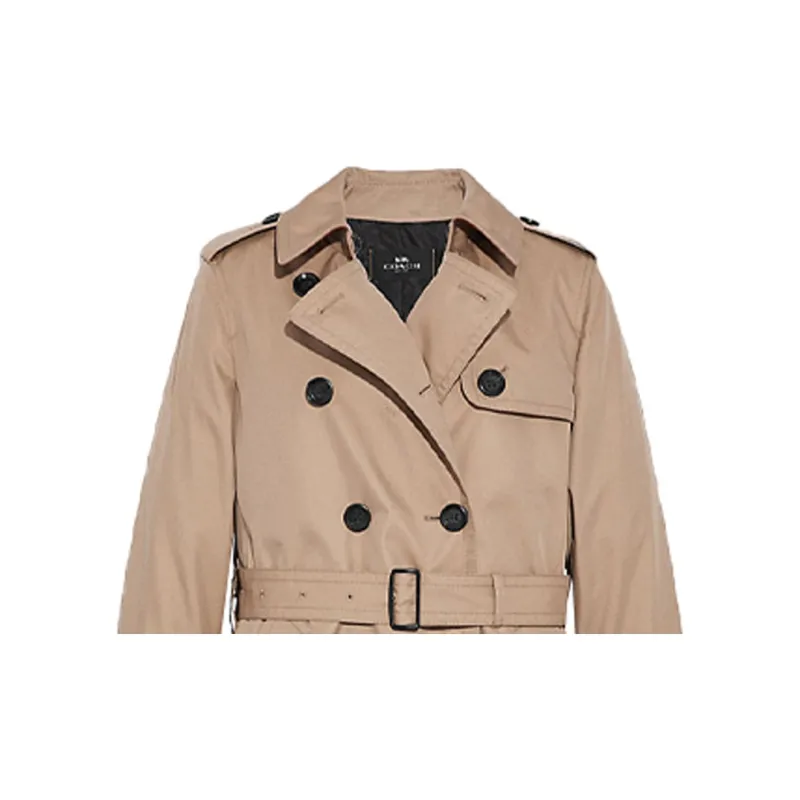 COACH Trench Coat Women's Khaki-2