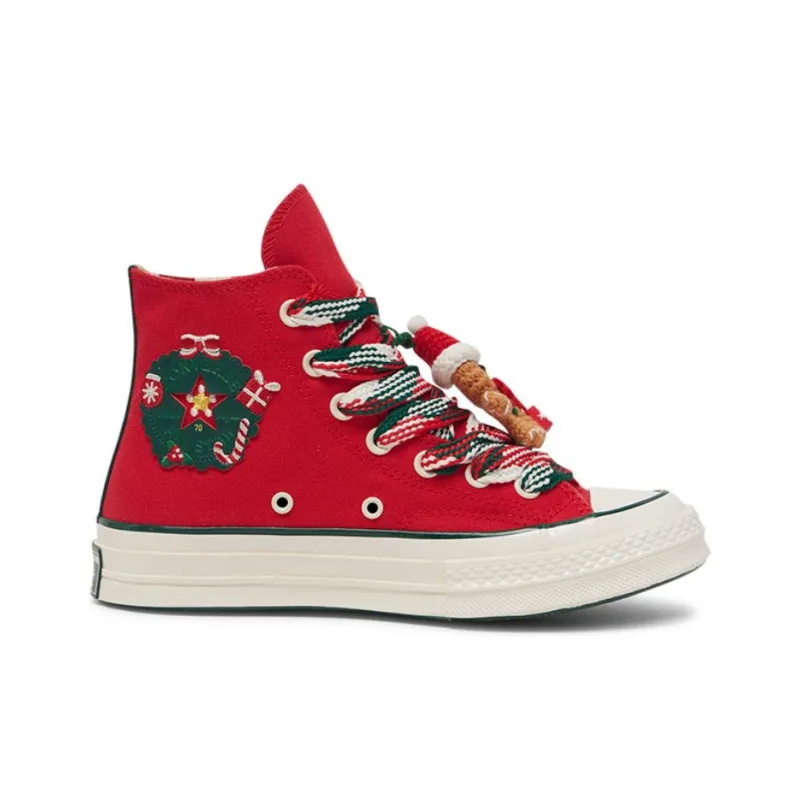 Converse Chuck 70 Hi X Mas Gingerbread & Knit Sock Red Women's-1
