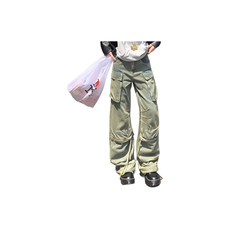 YINLEI Jeans Women's Yellow-2
