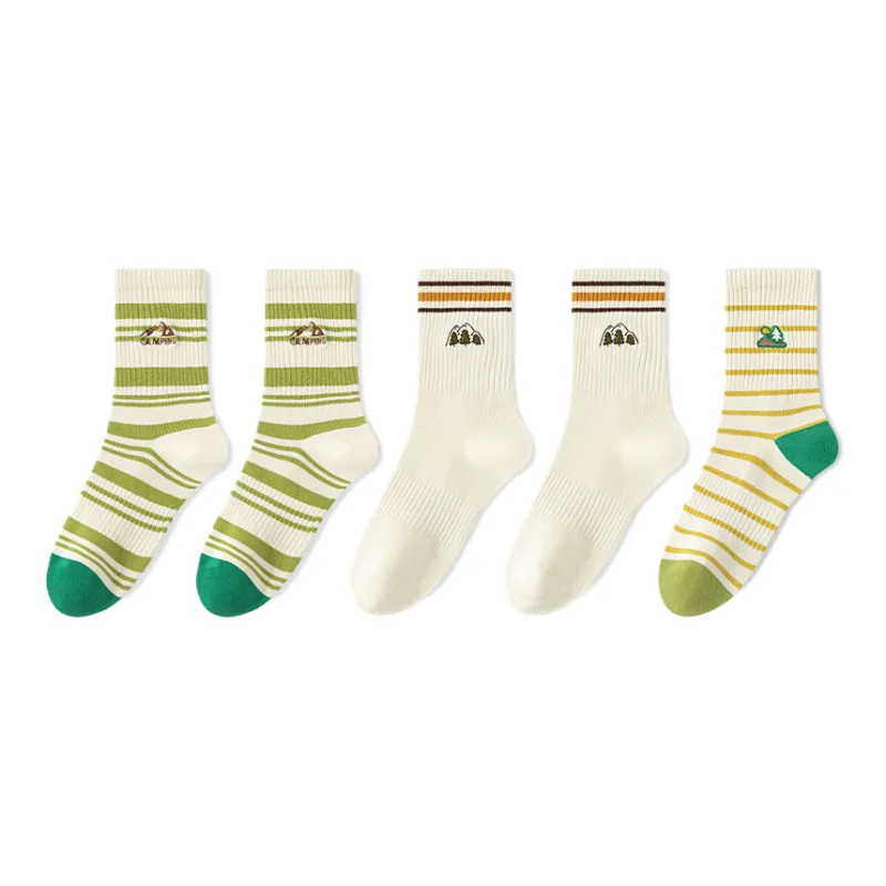 Lan Miao Mid Calf Socks Women's 5 Pack-2