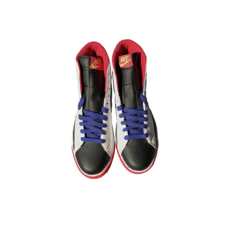Nike Blazer Anti-Slip Wear-Resistant High-Top Skateboard Shoes Women's White Blue-2