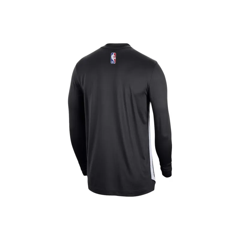 Nike x NBA Brooklyn Nets 2023/24 Authentic Pregame Long Sleeve Shooting Shirt T Shirt Men's Black-1