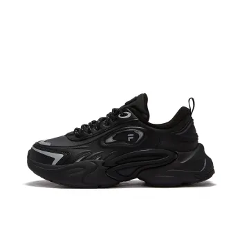 FILA FUSION Slip Resistant Low Top Casual Shoes Women's Black Silver Gray