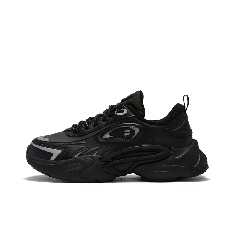 FILA FUSION Slip-Resistant Low-Top Casual Shoes Women's Black Silver Gray-0