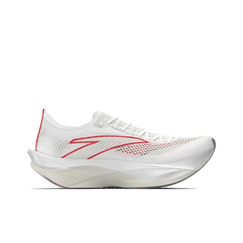 Anta C202 6.0 PRO Cushioned Slip Resistant Abrasion Resistant Low Top Carbon Plate Running Shoes Men's White Red-1