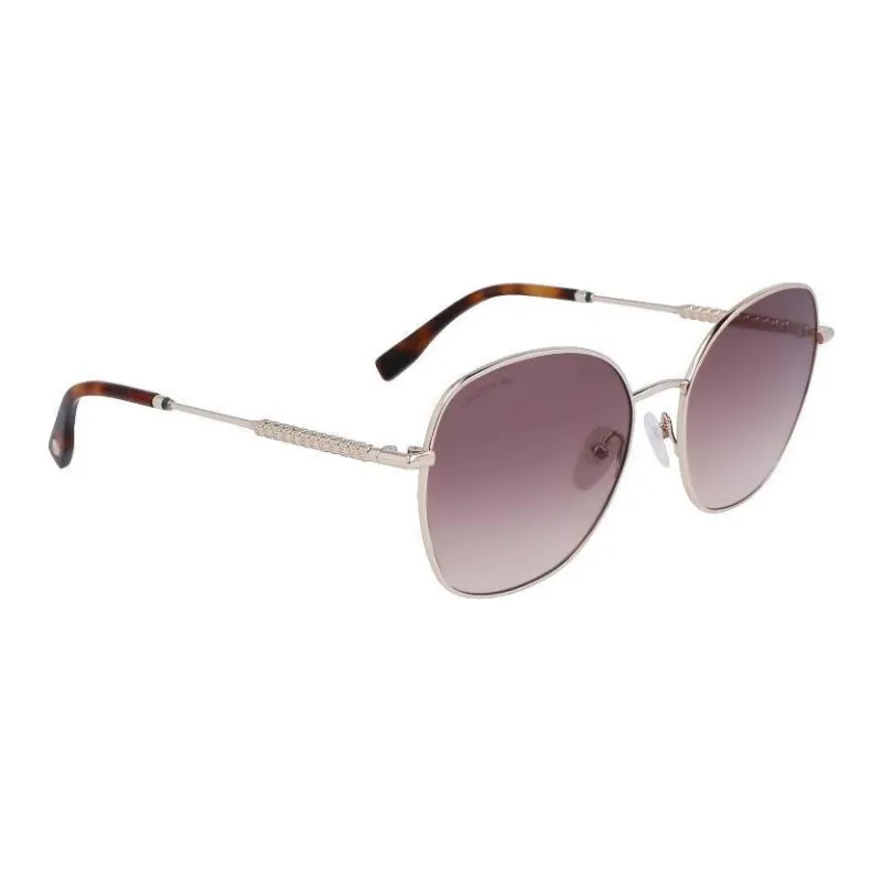 LACOSTE Metal Oval Sunglasses Unisex Silver-2