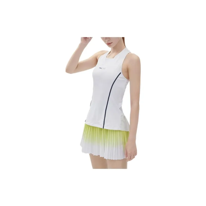FILA Athletics Sleeveless Sports Shirts Women's Jade White-3