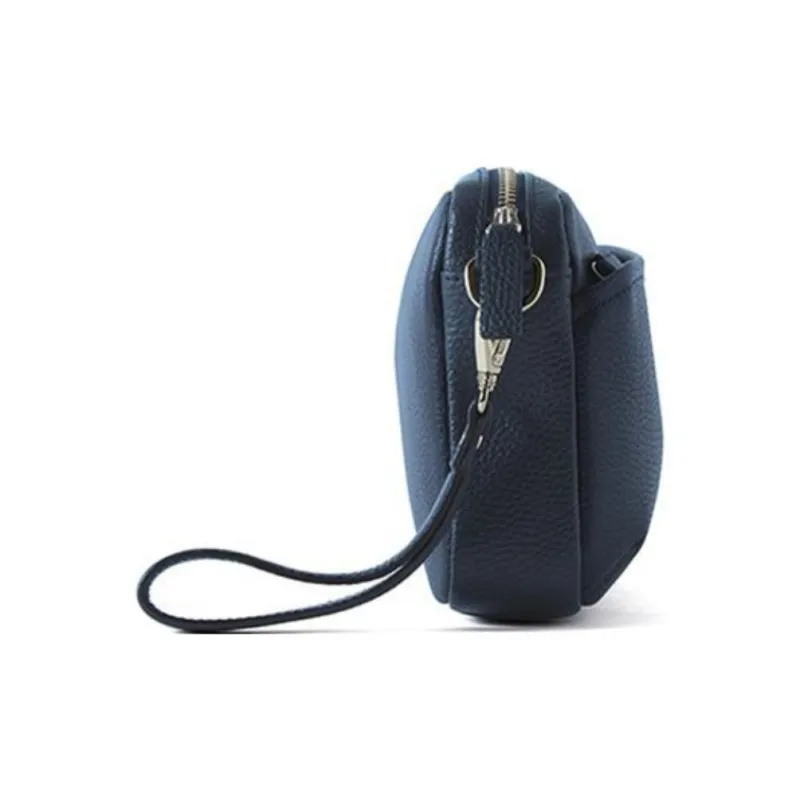 SAMSONITE Cow Leather Crossbody Bag Clutch Unisex Marine Blue-4