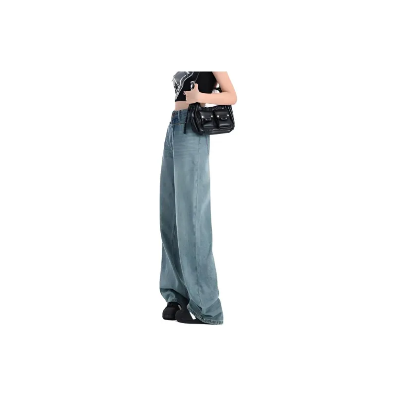 YINLEI Jeans Women's Vintage Light Blue-3