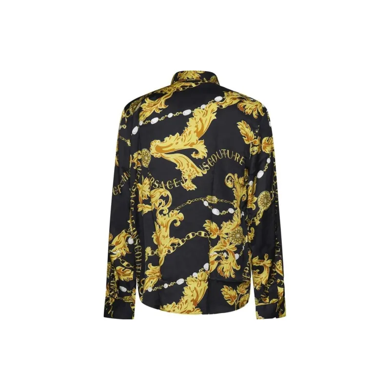 VERSACE JEANS Chain Couture Printed Button Up Shirt-1