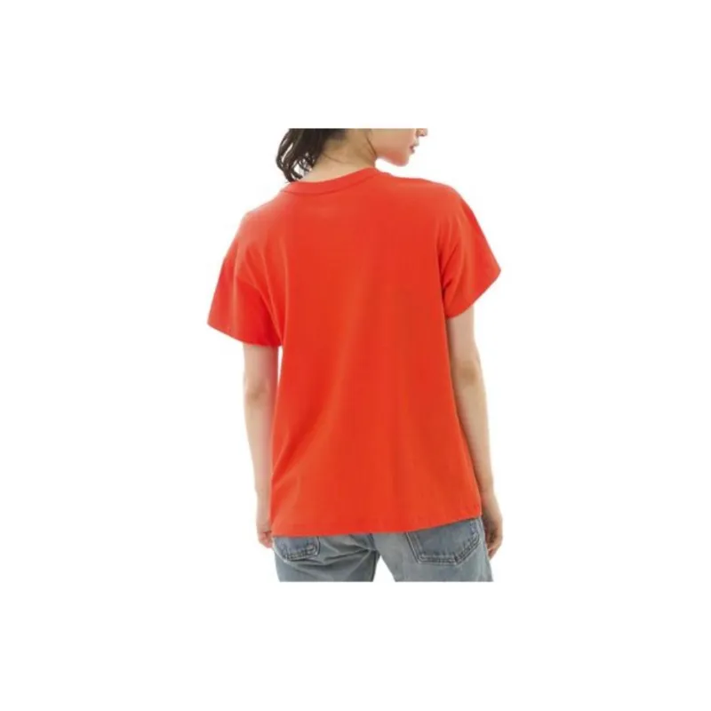 Vans Drop Shoulder Sleeve T Shirt Women's Red-3