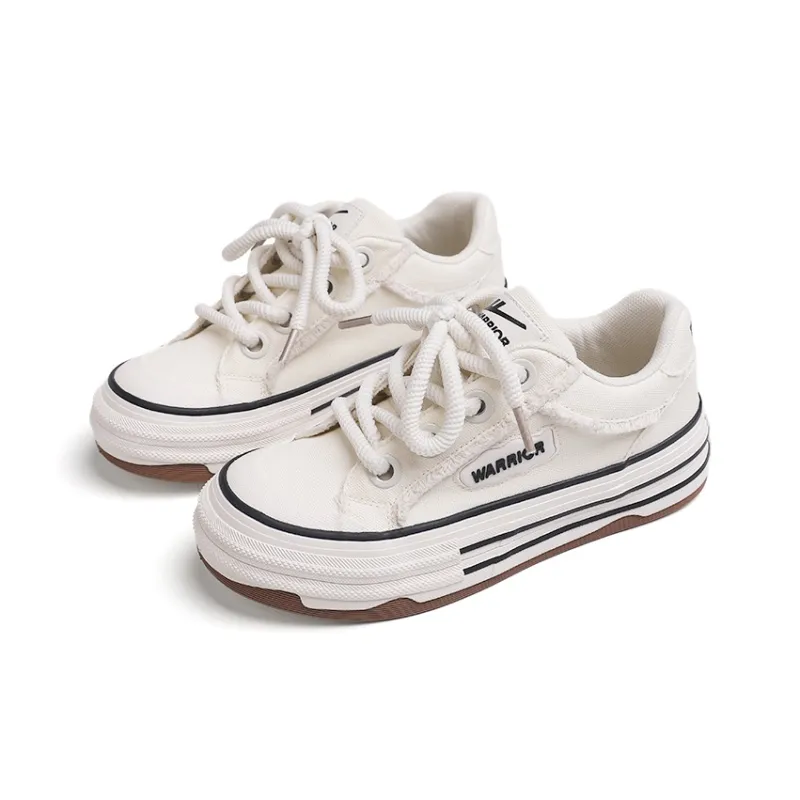Warrior Non slip Wear resistant Shock Absorption Low Top Skateboard Shoes Women's Beige-2