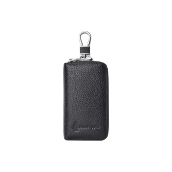 Hush Puppies Cow Leather Coin Purse Key Pouch Men's Black