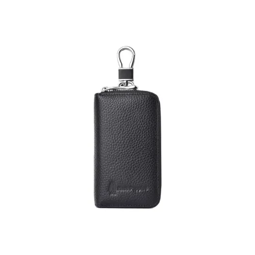 Hush Puppies Cow Leather Coin Purse Key Pouch Men's Black