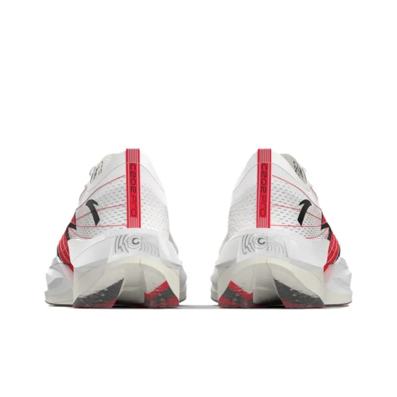 Anta C202 6.0 PRO Cushioned Slip Resistant Abrasion Resistant Low Top Carbon Plate Running Shoes Men's White Red-3