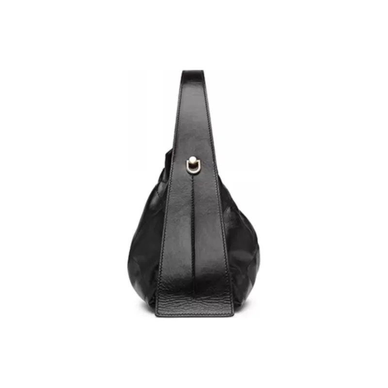 GOLDLION Cow Leather Shoulder Bag Crossbody Bag Handbag Small Size Women's Black-2