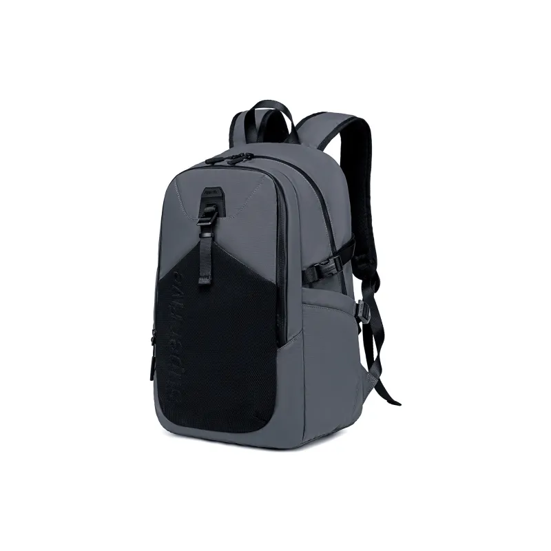 Super Five Polyester Backpack Unisex Black/Gray/Orange/Ecru-9