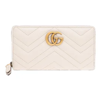 GUCCI Calfskin Wallet Women's Cream