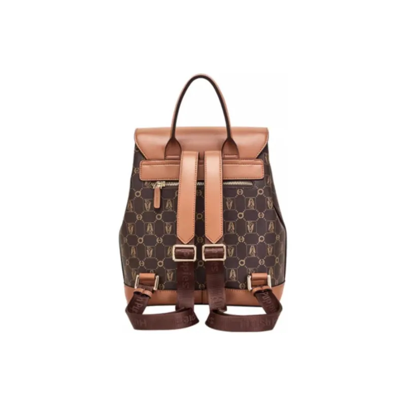Hush Puppies PVC Backpack Medium Size Women's Brown-3
