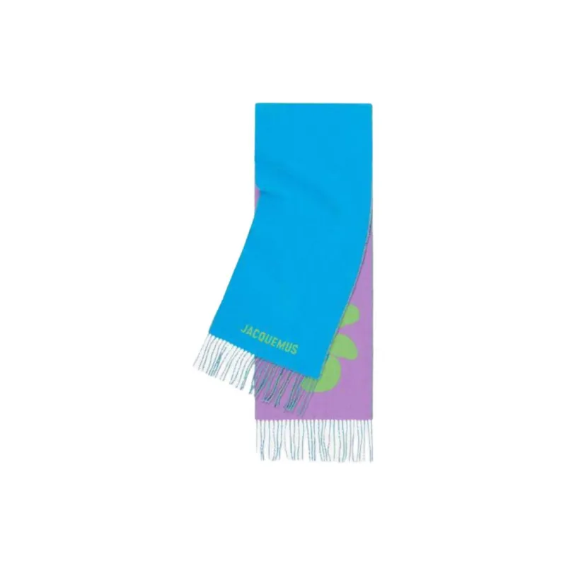 Jacquemus Wool Knit Scarves Women's Blue Purple-1