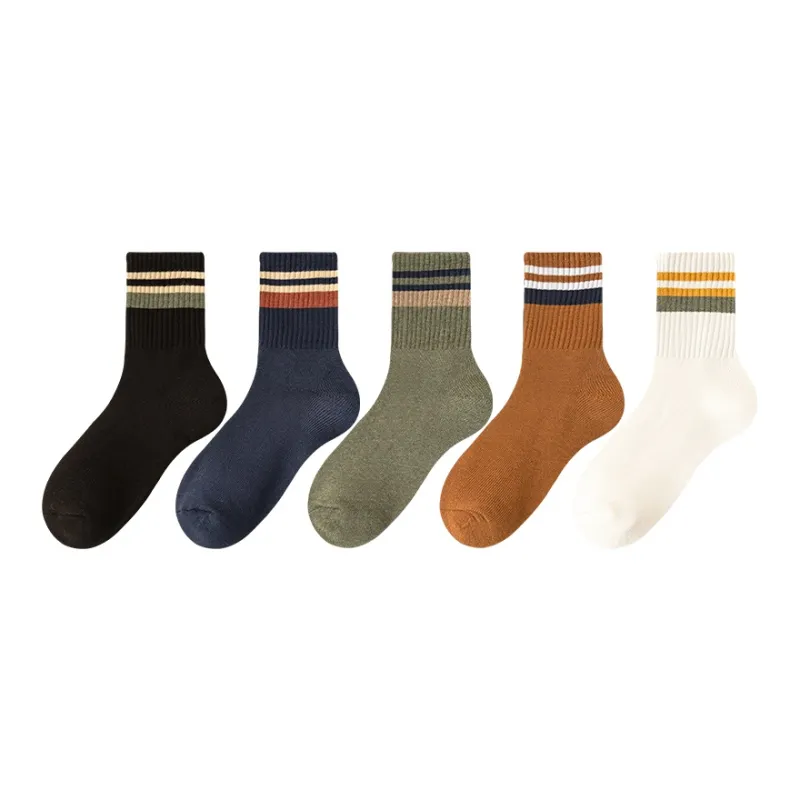 MIIOW Mid Calf Socks Men's 5 Pack-12