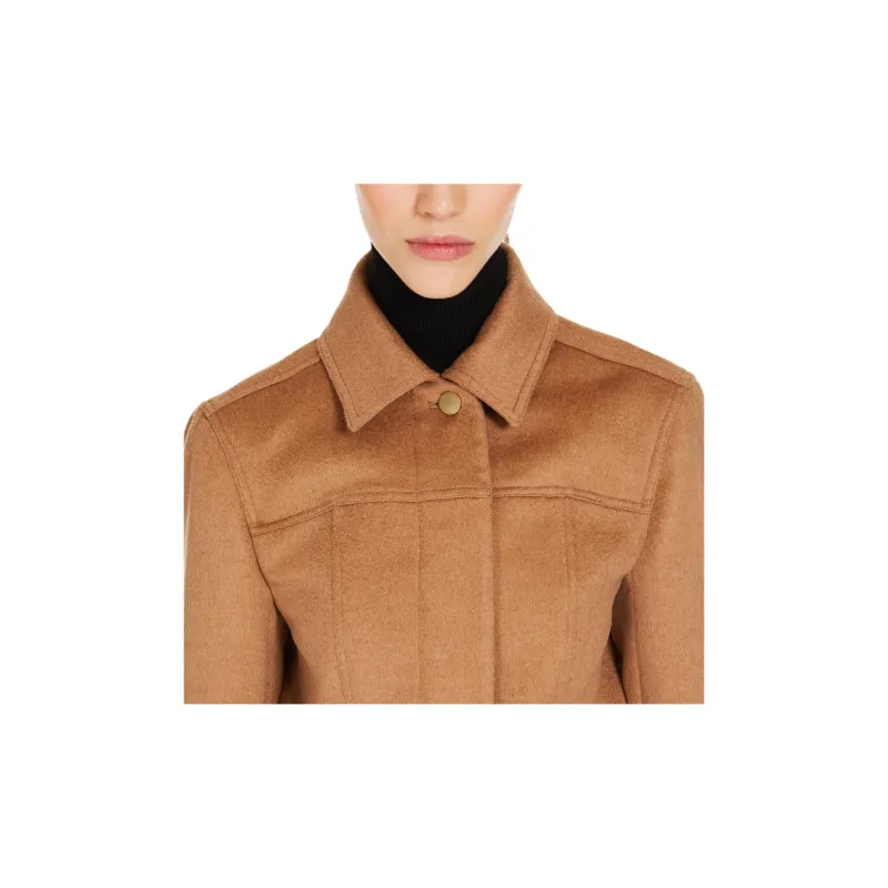 MaxMara Foglia Collection Camel Colour Biker Jacket Jackets Coats Women's Camel-4