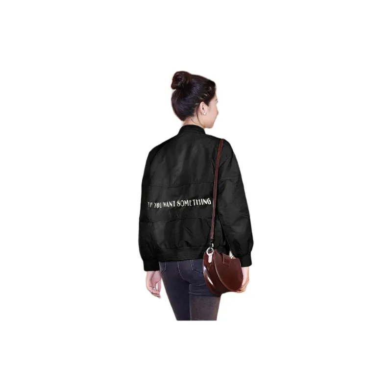 Mo Han Yi Mei Baseball Jacket Women's Black-1