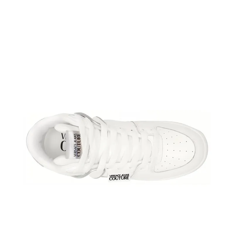VERSACE JEANS High Top Skateboard Shoes Women's White-4
