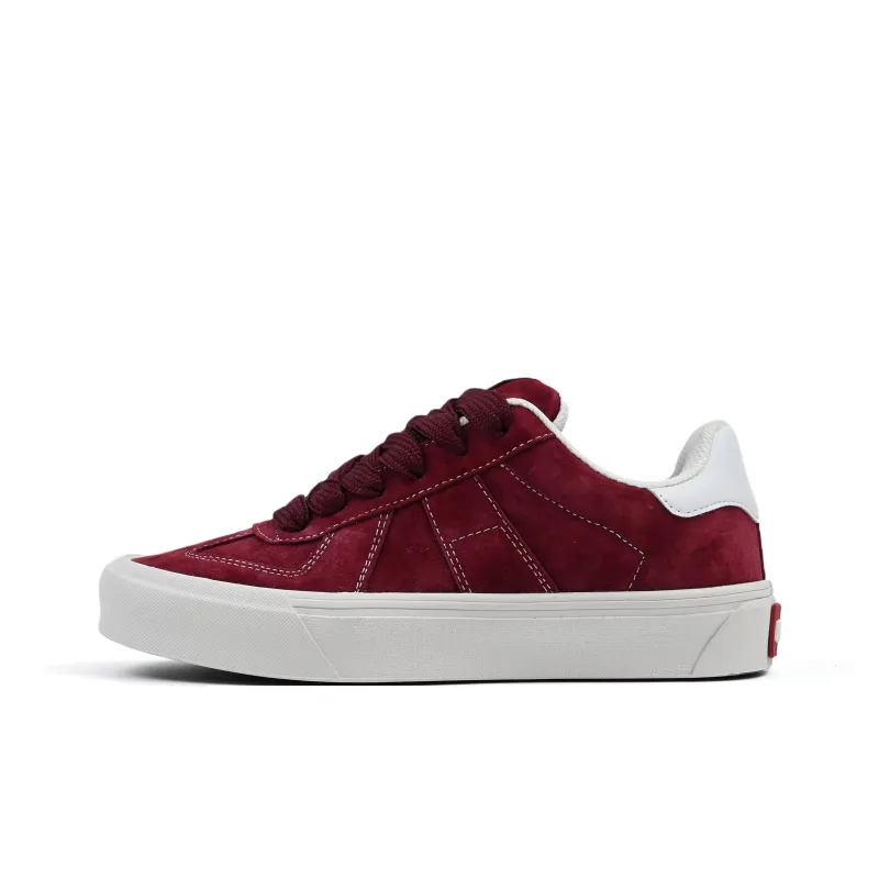 URAKCK German Army Trainers Low Top Skateboard Shoes Unisex Burgundy-0