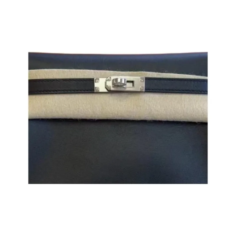 HERMES Kelly Danse Swift Calfskin One Shoulder Crossbody Clutches Unisex 89 Nior Black-1