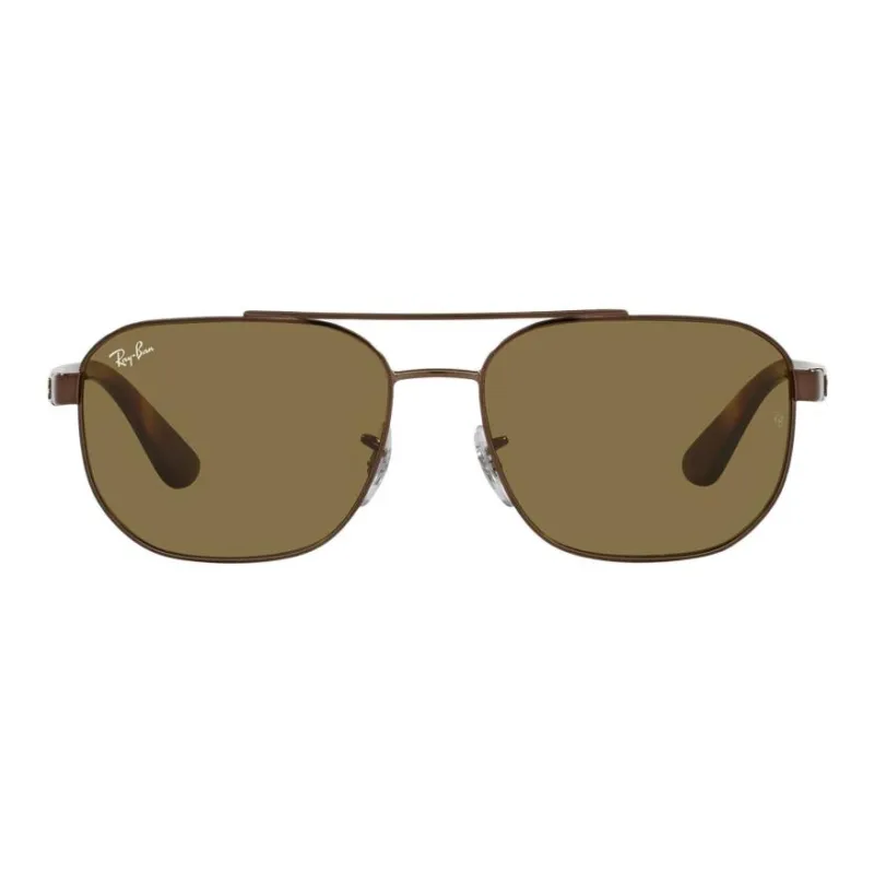 RayBan Metal Square Sunglasses Unisex Brown-1