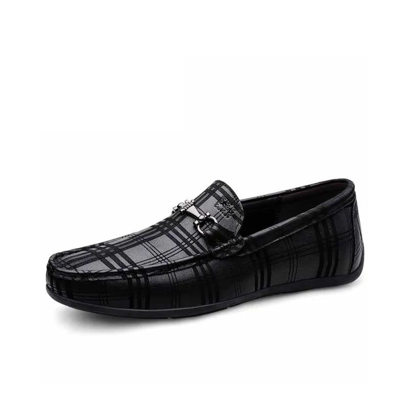 Mulinsen Men's Casual Shoes Men Low Top Black Glossy/Black Pattern-9