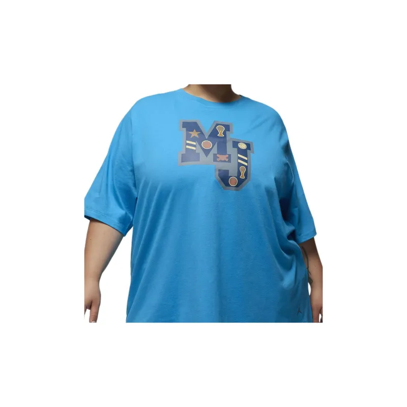 Nike x Jordan Drop Shoulder Sleeve T-Shirt Women's Blue-3