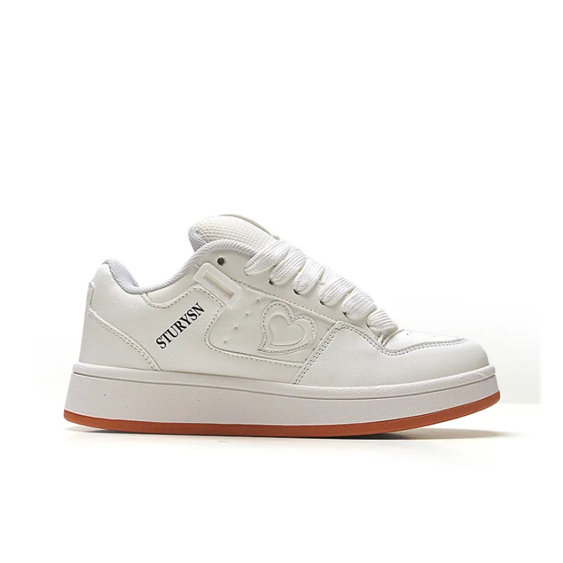 STUR YSN Low Top Skateboard Shoes Women's White Natural Rubber-3