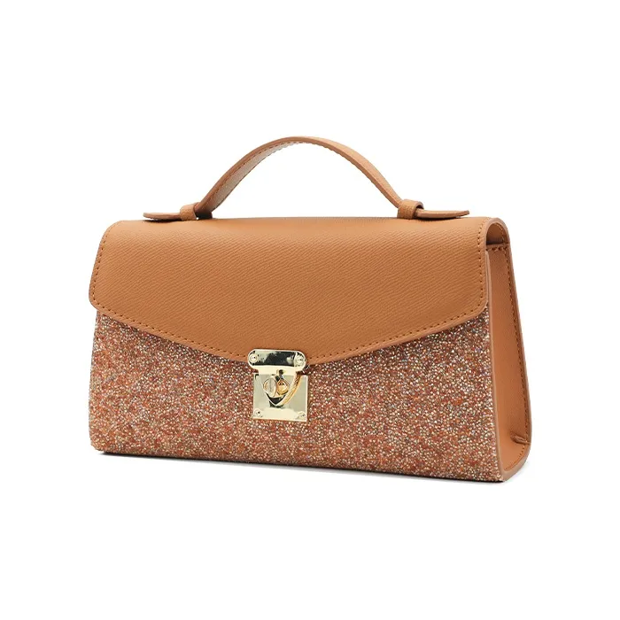URANOLITH Top Grain Cow Leather Handbag Regular Women's Chestnut Brown/Milkshake White-1