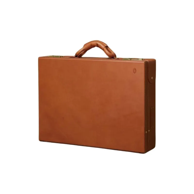 SAMSONITE Leather Business Bag Handbag Unisex Brown-1