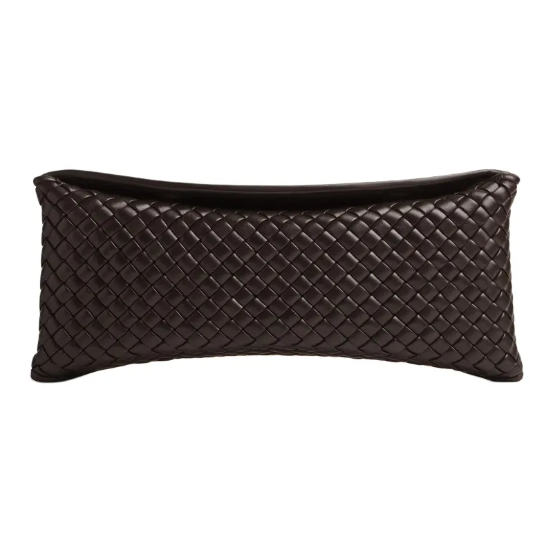 Bottega Veneta Lambskin Clutch Women's Dark Brown-0