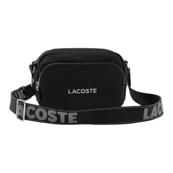 LACOSTE Fabric Shoulder Bag Crossbody Bag Unisex Black