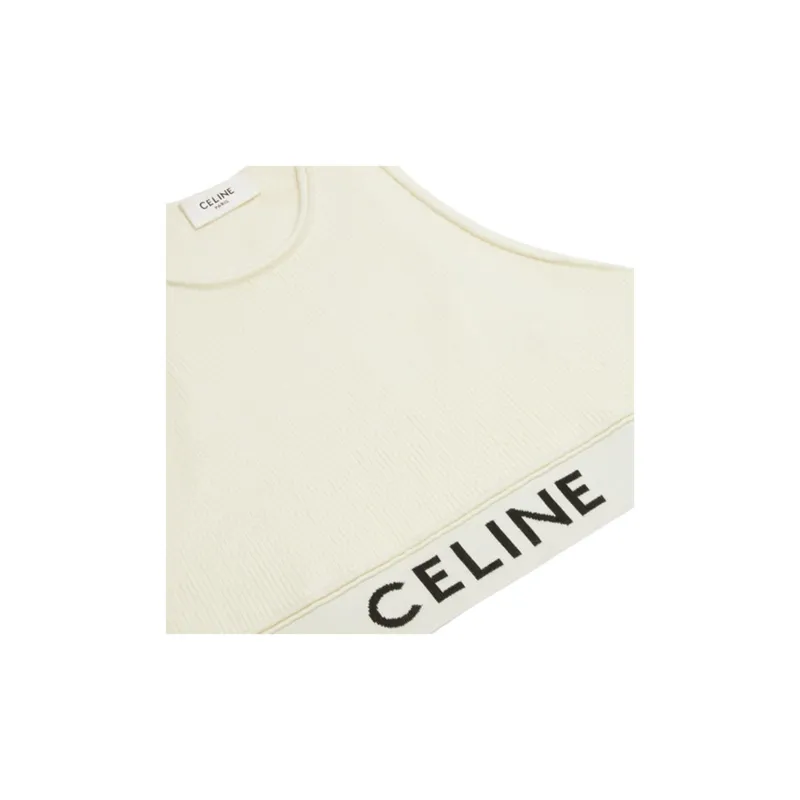 CELINE Tank Tops Women's Ecru-2