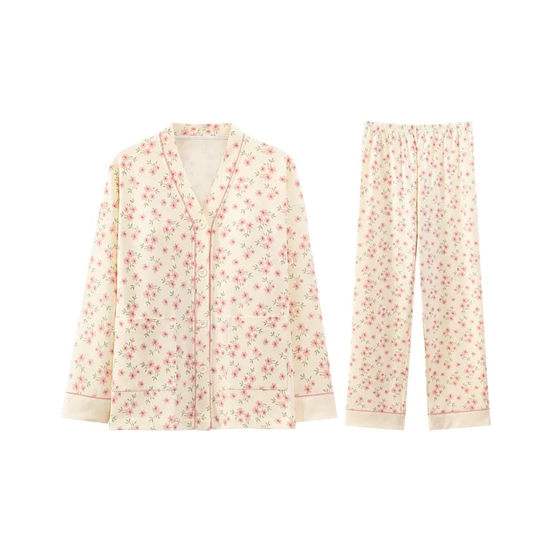 Lan Miao Pajama Set Women's Apricot-8