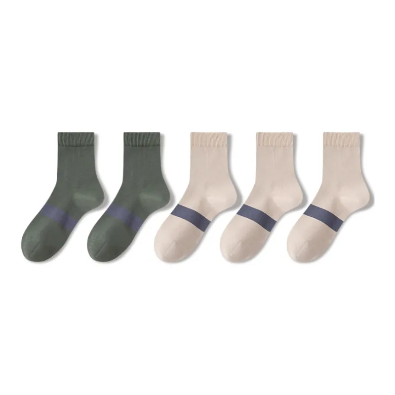 JIAZINI Mid Calf Socks Men's 5 Pack-9