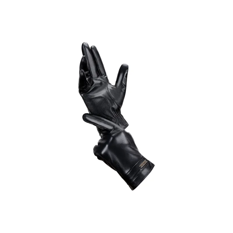 PIERRE CARDIN Sheepskin Gloves Men's Black-3