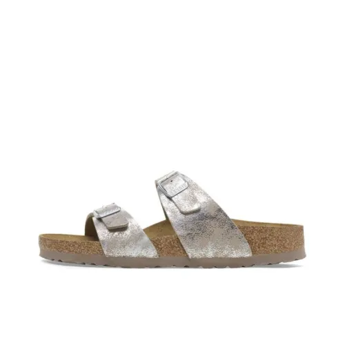 Birkenstock EVA Abrasion-Resistant Slide Slippers Women's Metallic Silver
