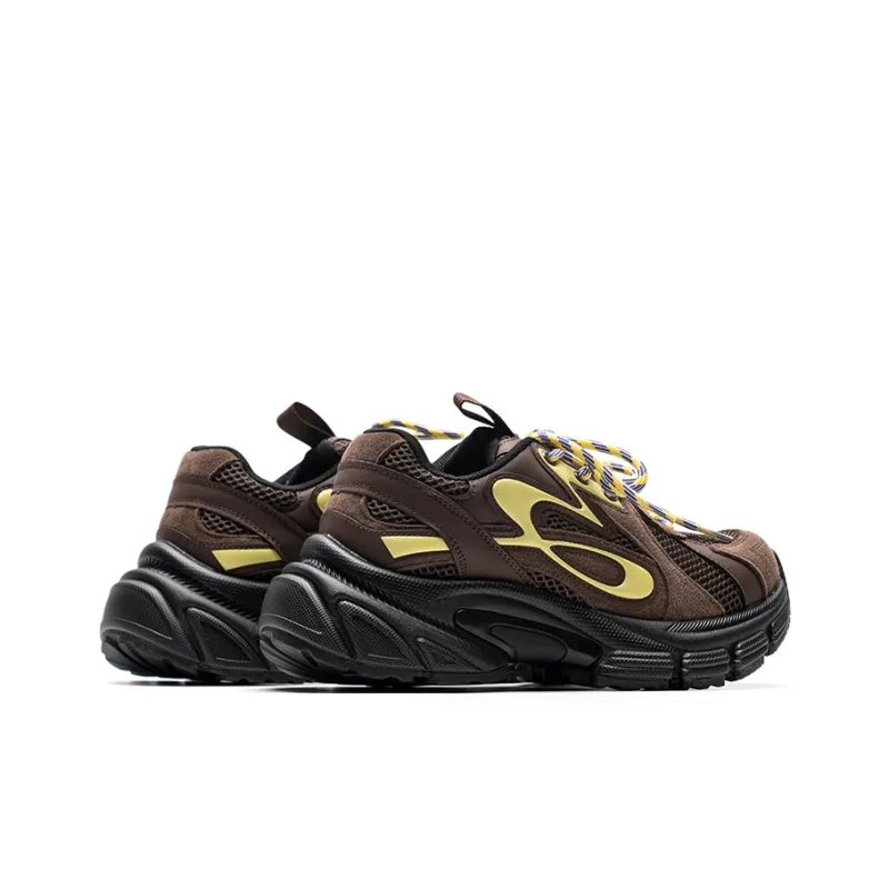 Mule Donkey Lightweight Height Increasing Low Top Chunky Sneakers Unisex Coffee Brown-3